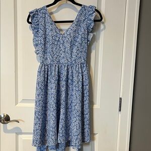 Blue Floral Kids Dress